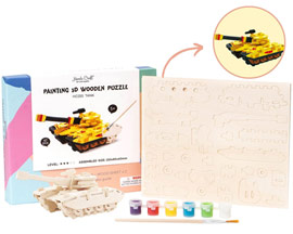 Hands Craft® 3D Wooden Puzzle & Paint Kit - Tank