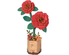 Rowood® Wooden Bloom Craft Flower Puzzle - Red Camellia