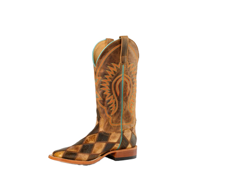 Horse Power by Anderson Bean Mens Tan Leather Crazy Train Cowboy Boots