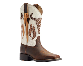 Ariat® Women's Round Up Southwest Stretch Fit Barn Brown Boots