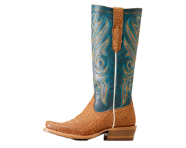 Ariat Women's Futurity Starlight StretchFit Western Boot in Tan Suede Bullhide Print