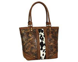 Trenditions® Justin Ostrich Tooled Tote With Brindle Trim