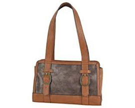 Trenditions® Catchfly Satchel Brushed Metallic - Tan Trim