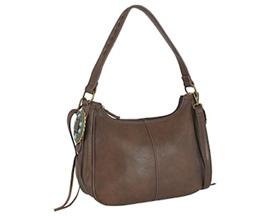 Trenditions® Justin Ostrich Hobo Textured Bag - Brown