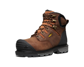 Keen Men's Camden 6" Waterproof Boot (Carbon-Fiber Toe) in Leather Brown/Black