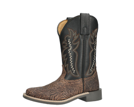 Smoky Mountain Youth Presley Square Toe Brown Black Western Boots