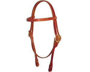 Straight Browband Headstall with Screw