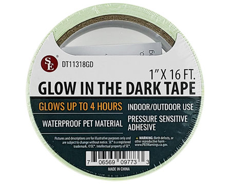 Sona Enterprises® Glow In The Dark Tape - 1" x 16 ft