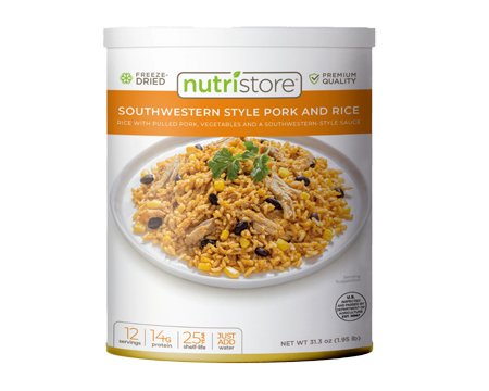 Nutristore Freeze Dried Southwestern Style Pork and Rice - #10 Can