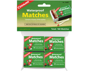 Waterproof Matches - Pack of 4 Boxes