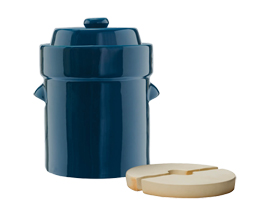 Lem Blue Traditional Style Water-Seal Crock Set 2L