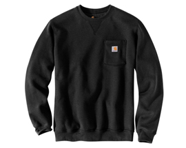 Carhartt Men's Black Crewneck Pocket Sweatshirt in Black