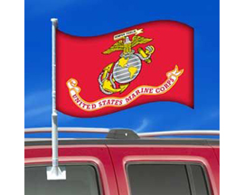 US Marine Corps   Car Flag and Hanger 12x18