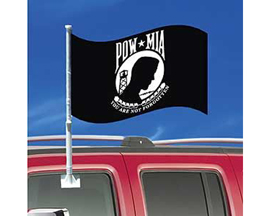 POW MIA   Car Flag and Hanger 12x18