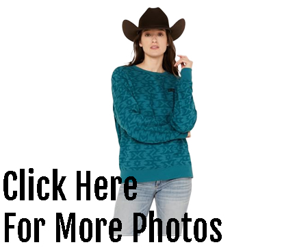 Cinch® Women's Aztec Print Pullover Sweater - Teal