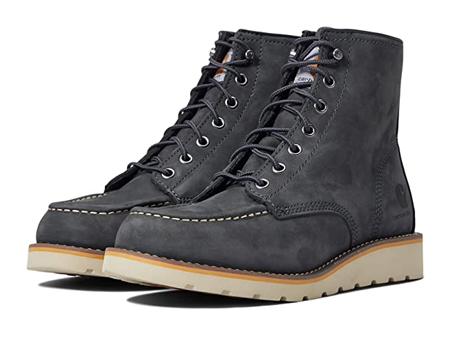 Carhartt  Women's 6" Moc Soft Toe Wedge Work Boot in Dark Grey Nubuck