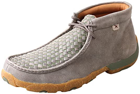 Twisted X Men's Chukka Driving Moc Shoe in  Grey/Olive