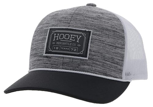 HOOEY Doc Adjustable Mesh Back Trucker Hat with Logo Patch (Light Grey/Charcoal/White)