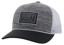 HOOEY Doc Adjustable Mesh Back Trucker Hat with Logo Patch (Light Grey/Charcoal/White)