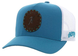 HOOEY Spur Adjustable Snapback Trucker Mesh Back Hat with Logo (Teal/White)