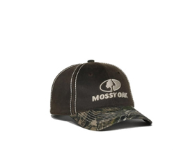 Mossy Oak Logo Cap Brown with Camo Bill