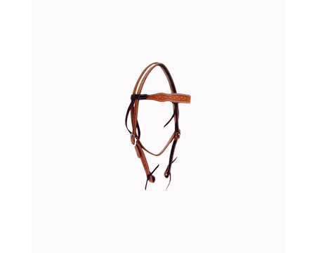AR Tack 5/8" Quilted Browband Russet Headstall