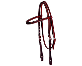 5/8" Spider Stamped Rosewood Colored Browband Headstall