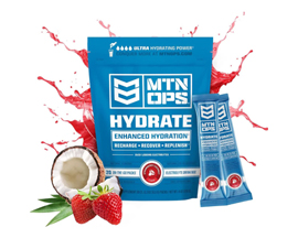 MTN OPS Hydrate Electrolyte Powder 20 Serving On-The-Go Packs Strawberry Coconut 