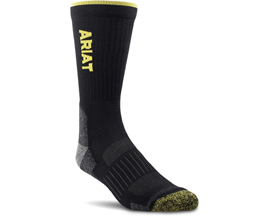 Ariat® Unisex High Performance Mid Calf Tek Work 2PK Large Socks - Black
