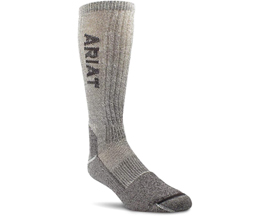 Ariat® Unisex Midweight Merino Wool Blend Steel Toe Work 2PK Large Socks - Grey