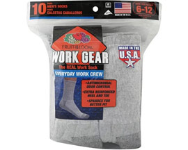 Fruit Of The Loom® Men's Work Gear Cushioned Durable 6-12 10Pk Socks - White
