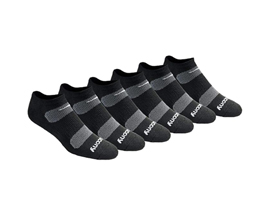 Saucony® Men's Multi-Pack Mesh Ventilating Comfort Fit Assorted 6PK Socks - Black / Grey