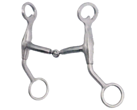 Brushed Stainless Pinchless Snaffle Bit 5 1/8" Sweet Iron Mouth