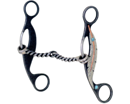 Feather Turquoise Twisted Mouth Snaffle Gag Bit