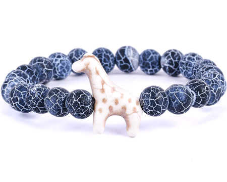 Fahlo® The Trek Giraffe Tracking Bracelet - River Blue Stone