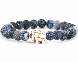 Fahlo® The Expedition Elephant Tracking Bracelet - River Blue Stone