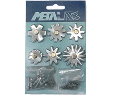 Brushed Stainless Rowels Six Assorted Pairs with Pins