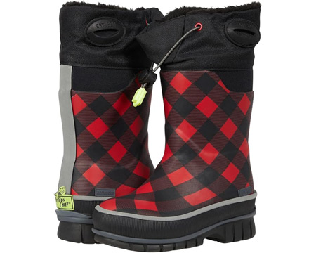 Western Chief® Kids Winterprene Mid Neoprene Boot - Red Buffalo Plaid