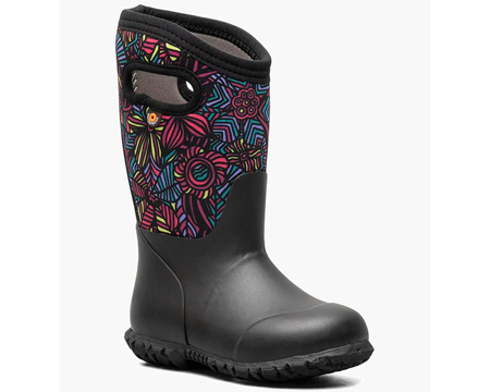 Bogs® Kids York Mid Wild Garden Rainboots - Black