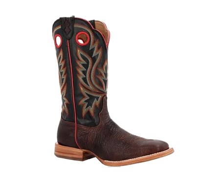 Durango Men's PRCA Collection Brown Shrunken Bull Hide Western Boots