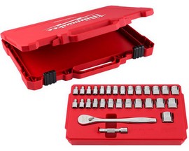 Milwaukee® 29-piece 3/8 in. Drive Ratchet & Socket Set with Four Flat™ Sides - SAE & Metric