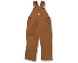 Carhartt® Toddler Boy's Duck Washed Bib Overalls - Brown