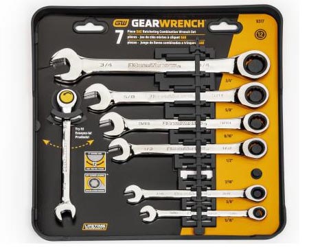 Gear Wrench® 72-Tooth 12 Point Ratcheting Combination SAE Wrench Set - 7 pc.