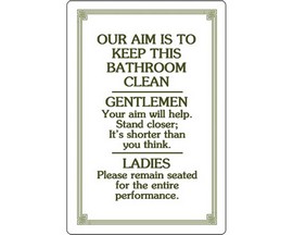 Signs 4 Fun® Metal Garage Sign - Our Aim is to Keep this Bathroom Clean