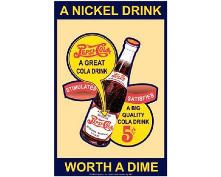 Signs 4 Fun® Metal Garage Sign - Pepsi® Nickel Drink