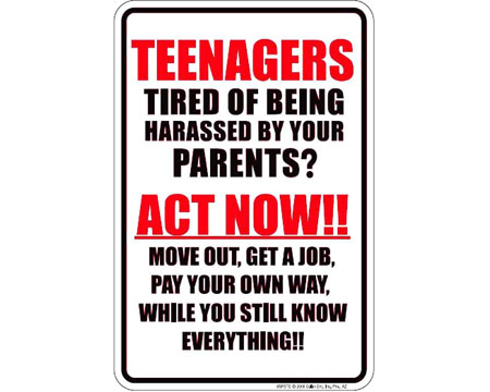 Signs 4 Fun® Metal Garage Sign - Teenager's Parking