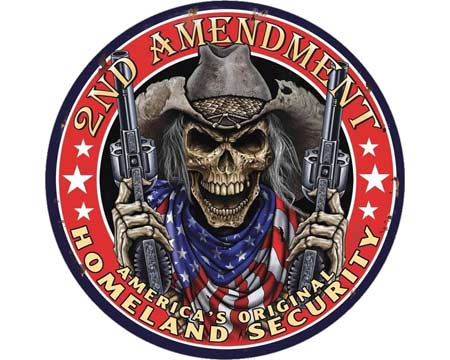 Signs 4 Fun® Metal Garage Sign - 2nd Amendment Skeleton