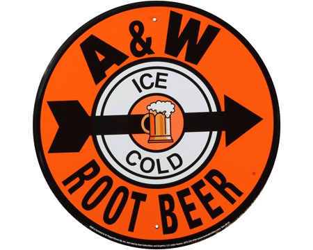 Signs 4 Fun® Metal Garage Sign - A&W Root Beer Round