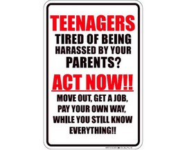 Signs 4 Fun® Metal Garage Sign - Teenager's Parking