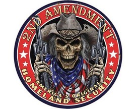 Signs 4 Fun® Metal Garage Sign - 2nd Amendment Skeleton